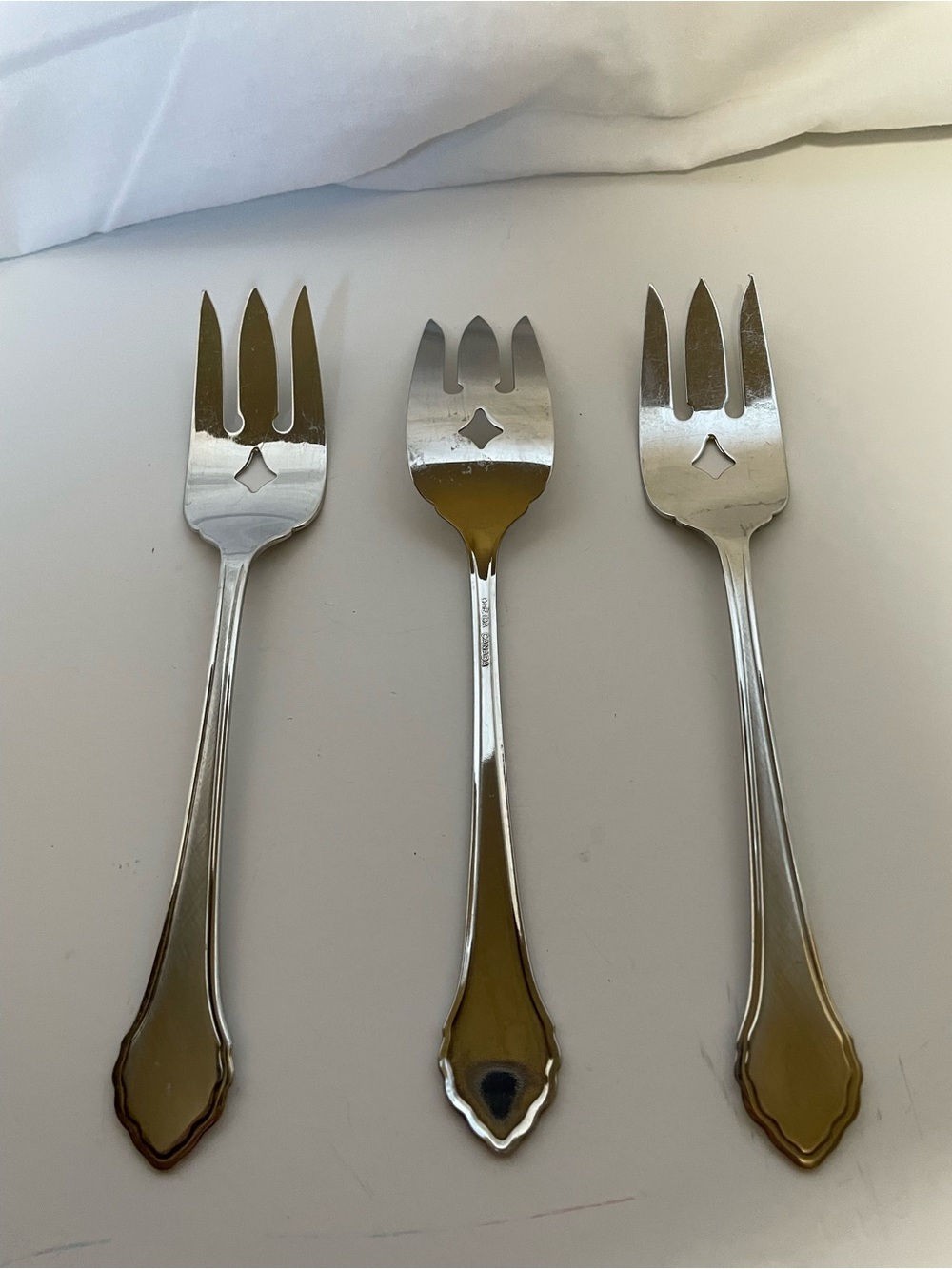 Oneida Silver Tone Stainless Serving Forks - Set of 3